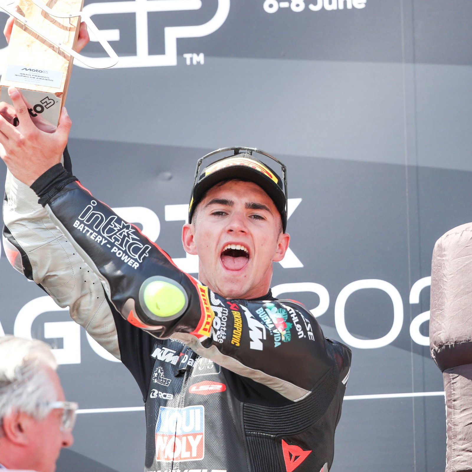 David Munoz, Race winner, Moto3, Aragon, 2025.